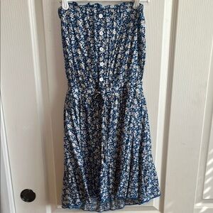 SHEIN Blue and White Floral Dress
